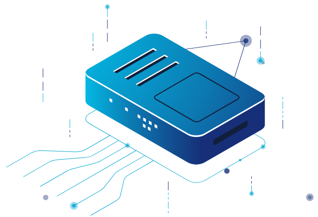 a picture of dedicated server with graphical lines