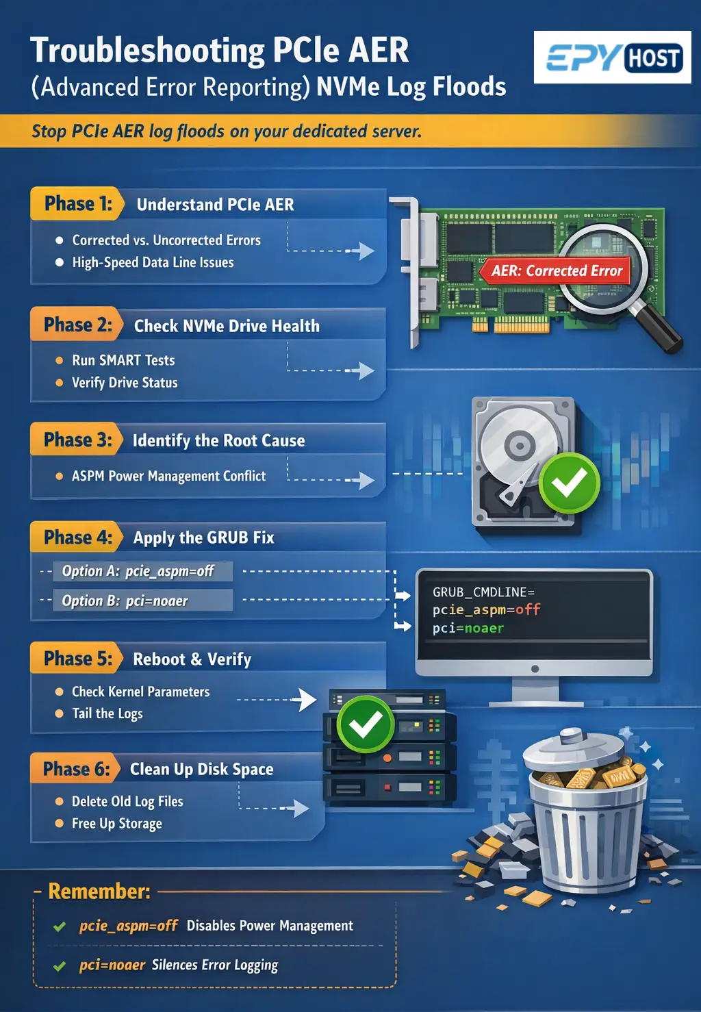 NVMe Log Floods Troubleshooting Steps