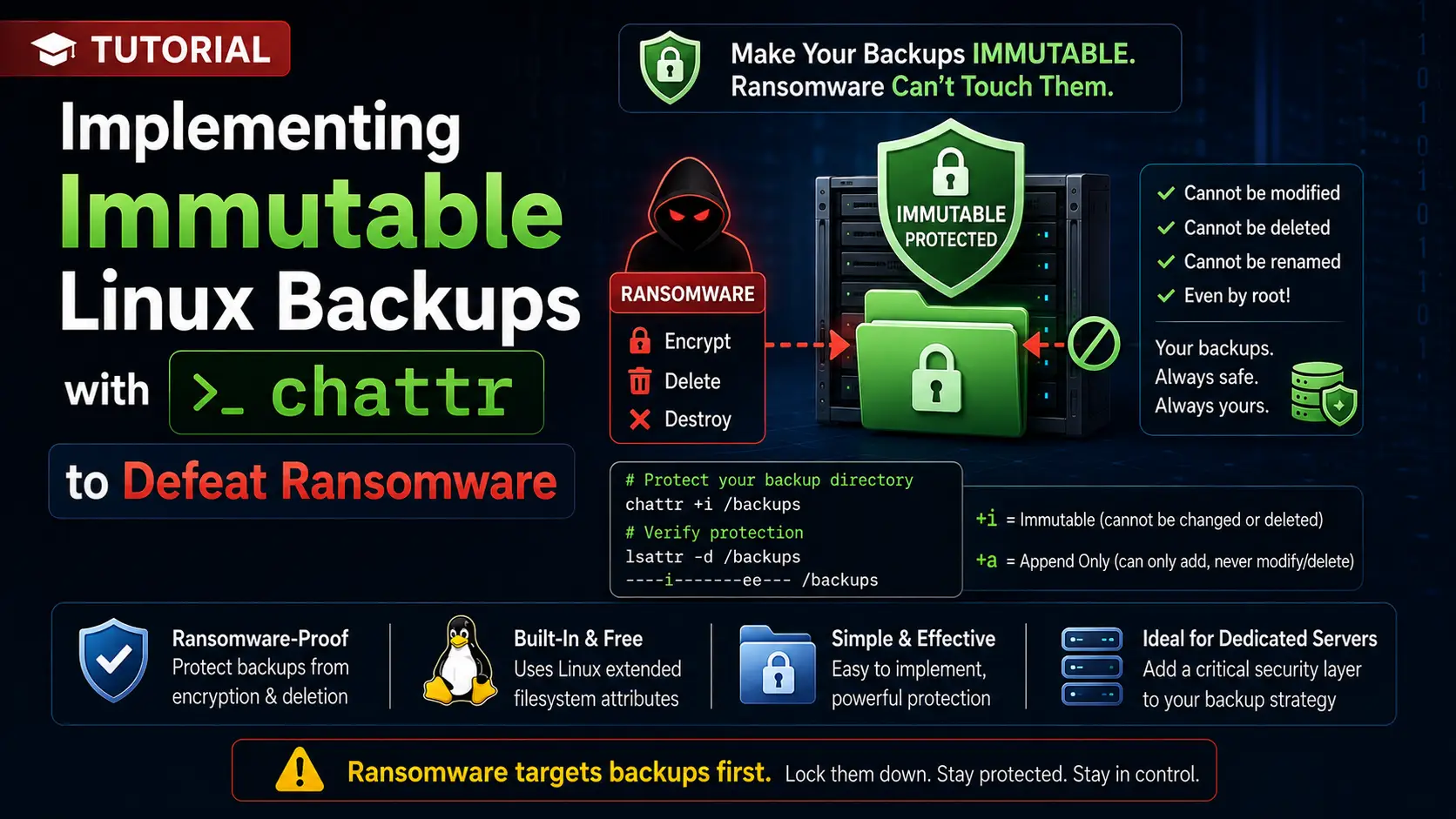Immutable Linux Backups with chattr